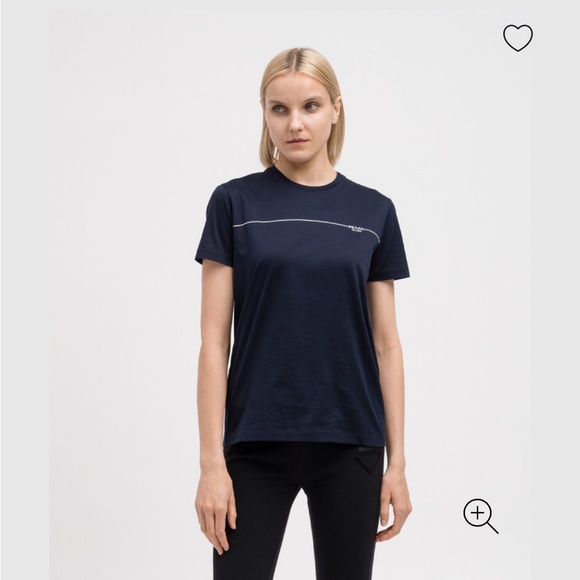 Prada Dark Blue Short Sleeve Tee - Picture 1 of 10